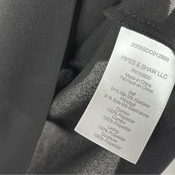 New Veronica Beard Slip Semi-Sheer Combo Dress Black S Small - Picture 7 of 7